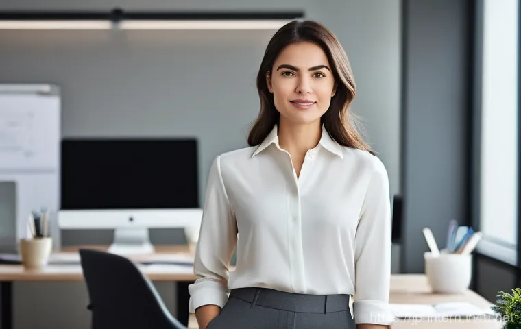 당뇨 예방 운동 - **Prompt:** A young woman in her late 20s, dressed in stylish yet modest business casual attire (a t...